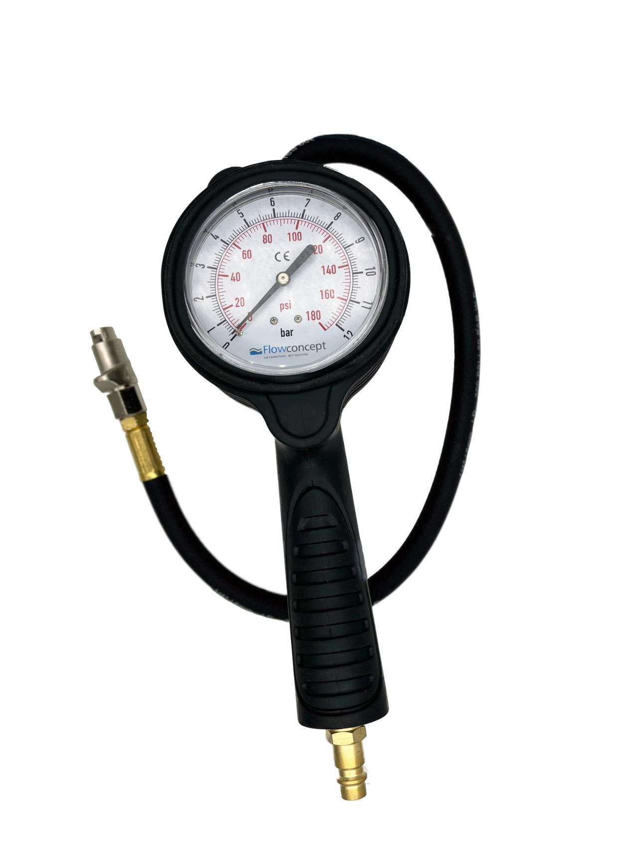 Pumpepistol m/manometer 0-12 bar
