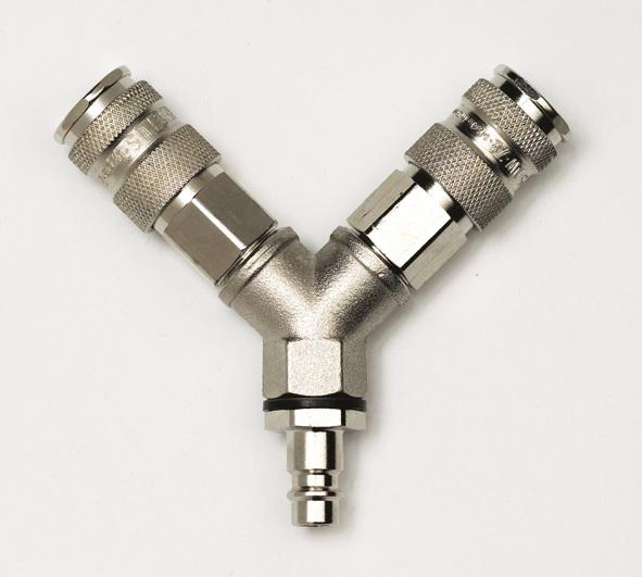 Rectus Y-stykke m/2 koblinger/nippel