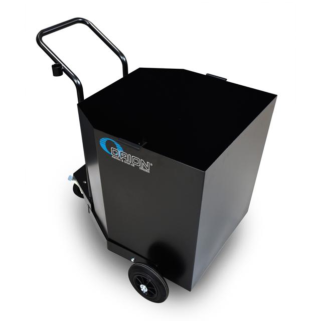 Tromlevogn med spildolieopsamling