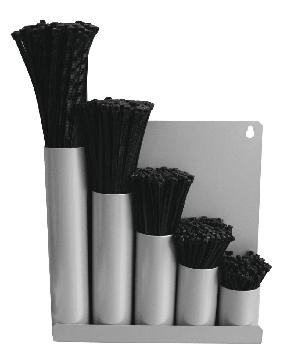 Kabelbindersortiment inkl. vægholder - 500 stk.