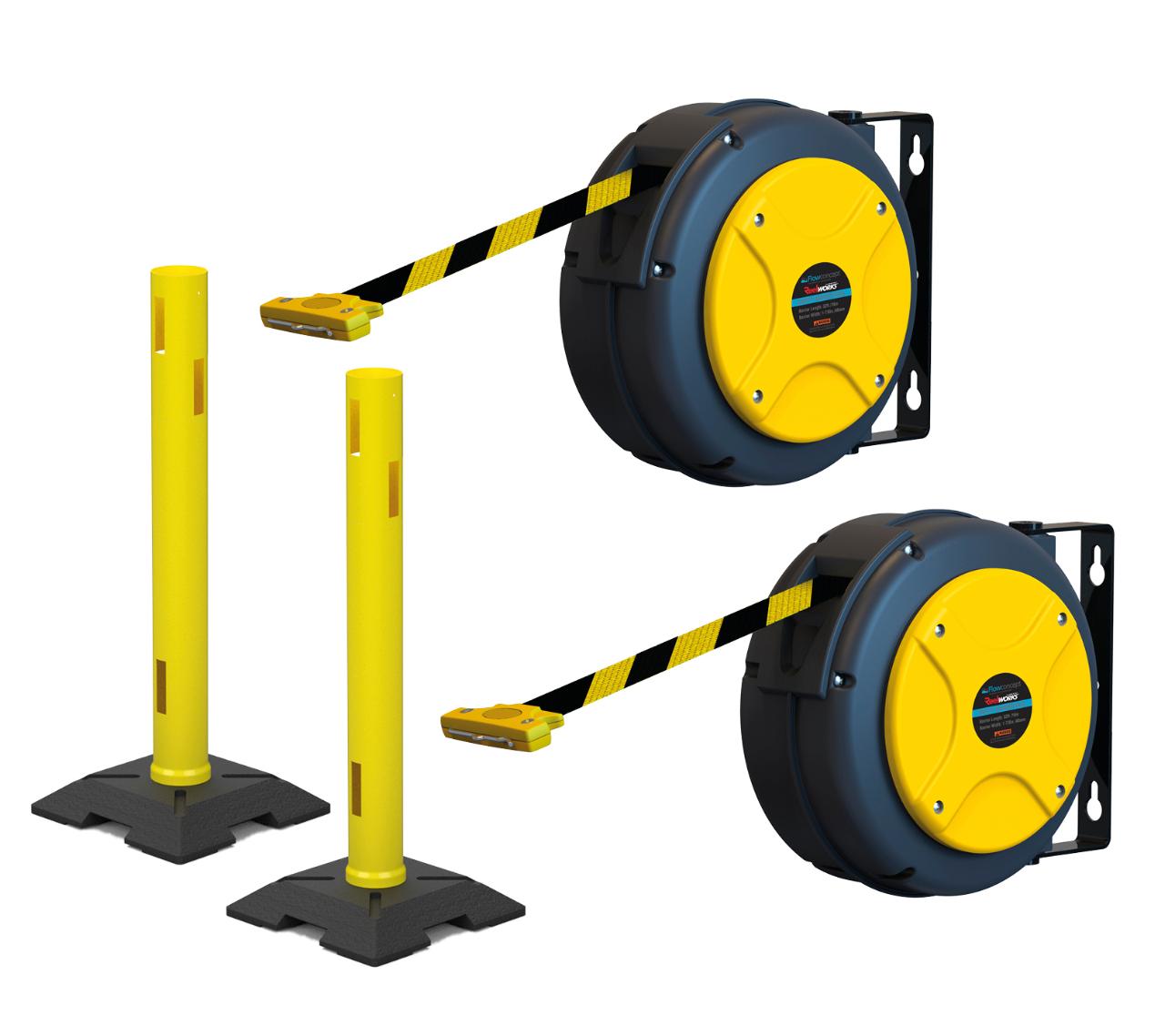 Sæt m. 2 x opruller, 48mm afspærringsbånd, 16m