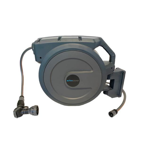 Aut. slangeopruller grå plast, 8 bar