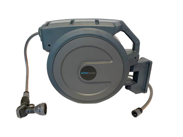 Aut. slangeopruller grå plast, 8 bar