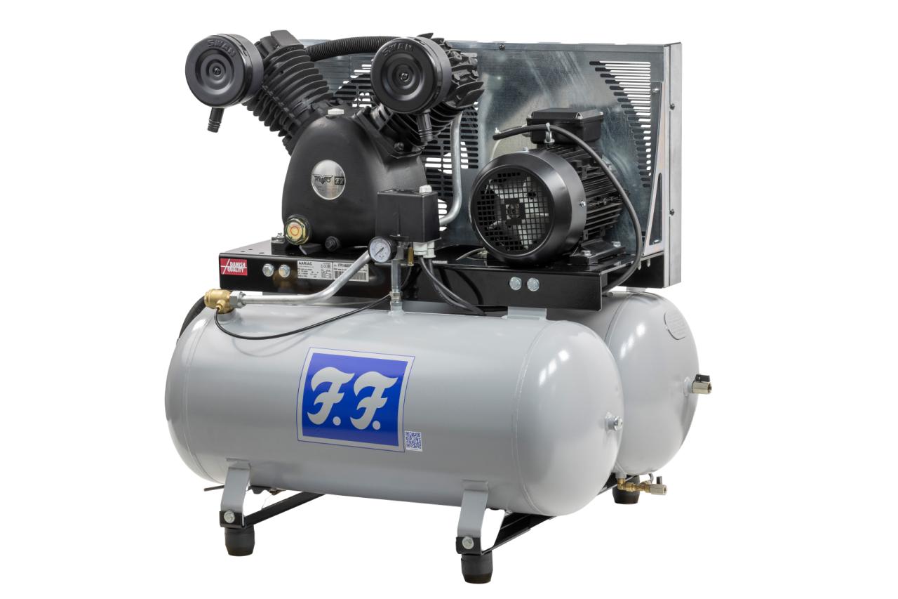 Kompressor med støbejernsblok